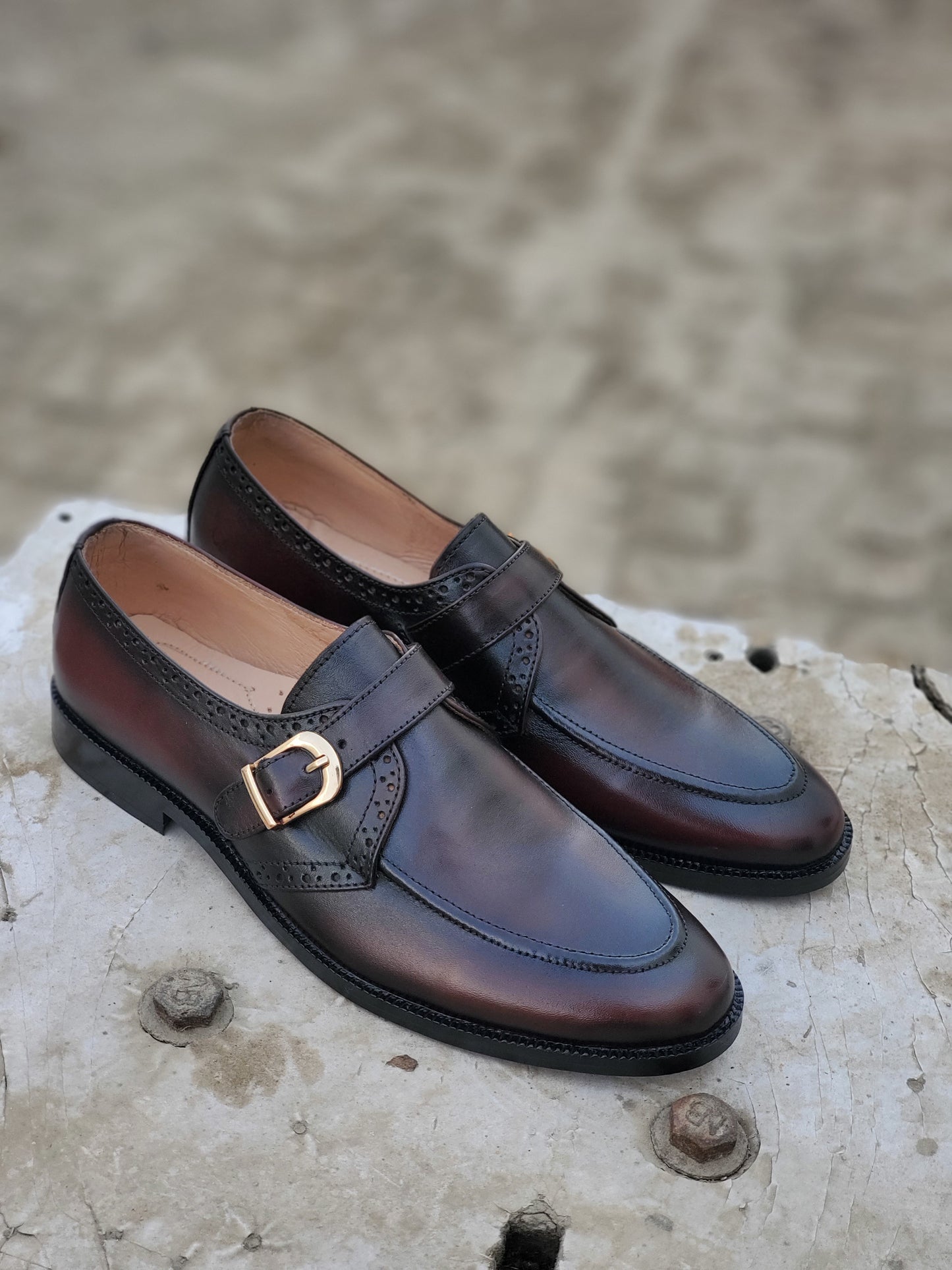 5005-Maroon Analine Premium Formal leather loafers