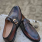 5005-Maroon Analine Premium Formal leather loafers