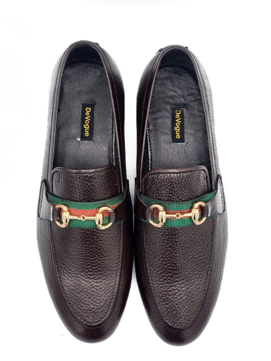 SKU:4030-Brown Grain Premium Formal leather loafers