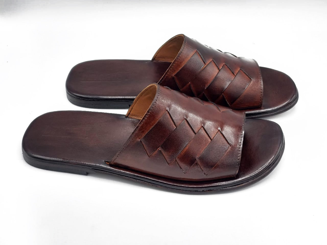 R-405-Brown Two tone Premium Chappal Pure Full grain Cow Leather Shoes Trending shoes