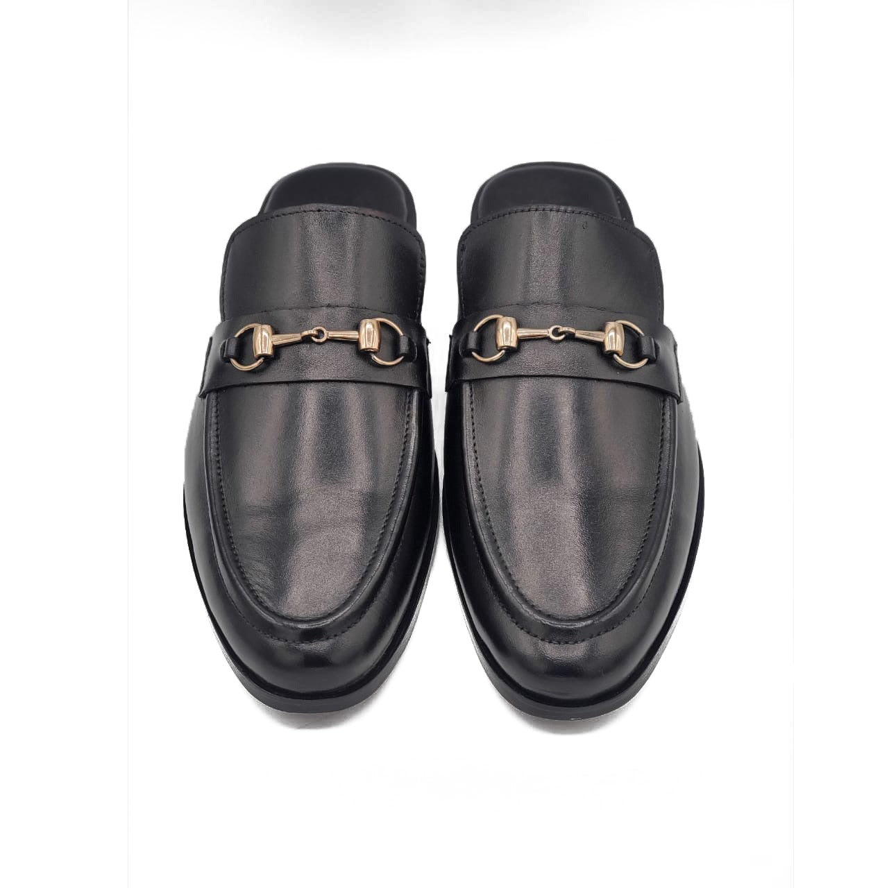4044-Black Mule style Pure Cow Leather Shoes