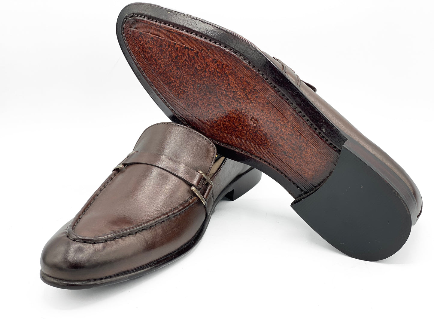 SKU:4002-Brown Cow Leather Formal Loafer Style