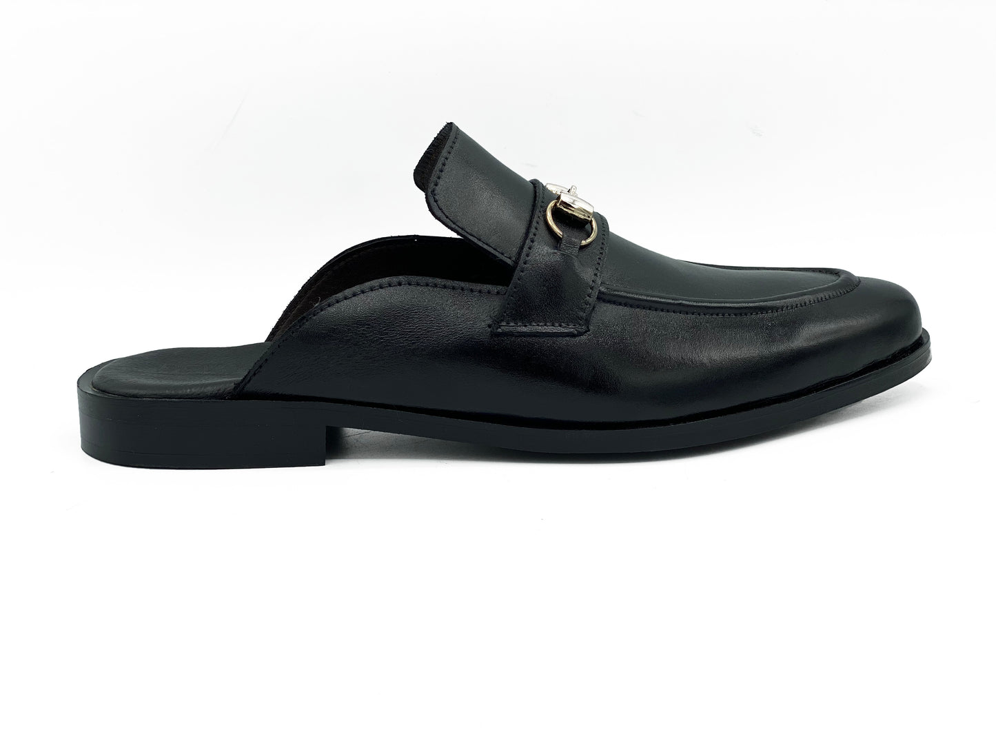 4044-Black Mule style Pure Cow Leather Shoes