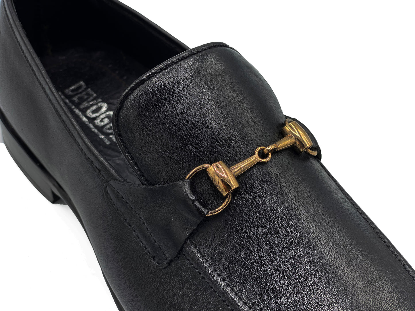 SKU:4001-Black Cow Leather Formal Loafer Style