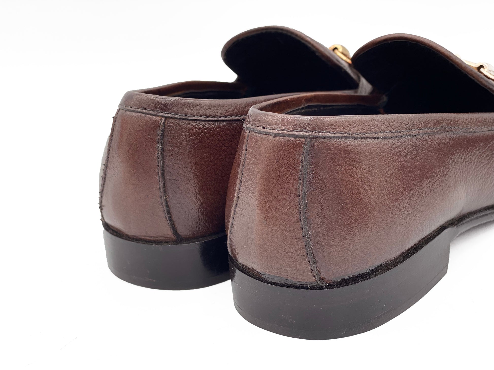 SKU:4020-Brown Grain Premium Formal leather loafers - DeVogue