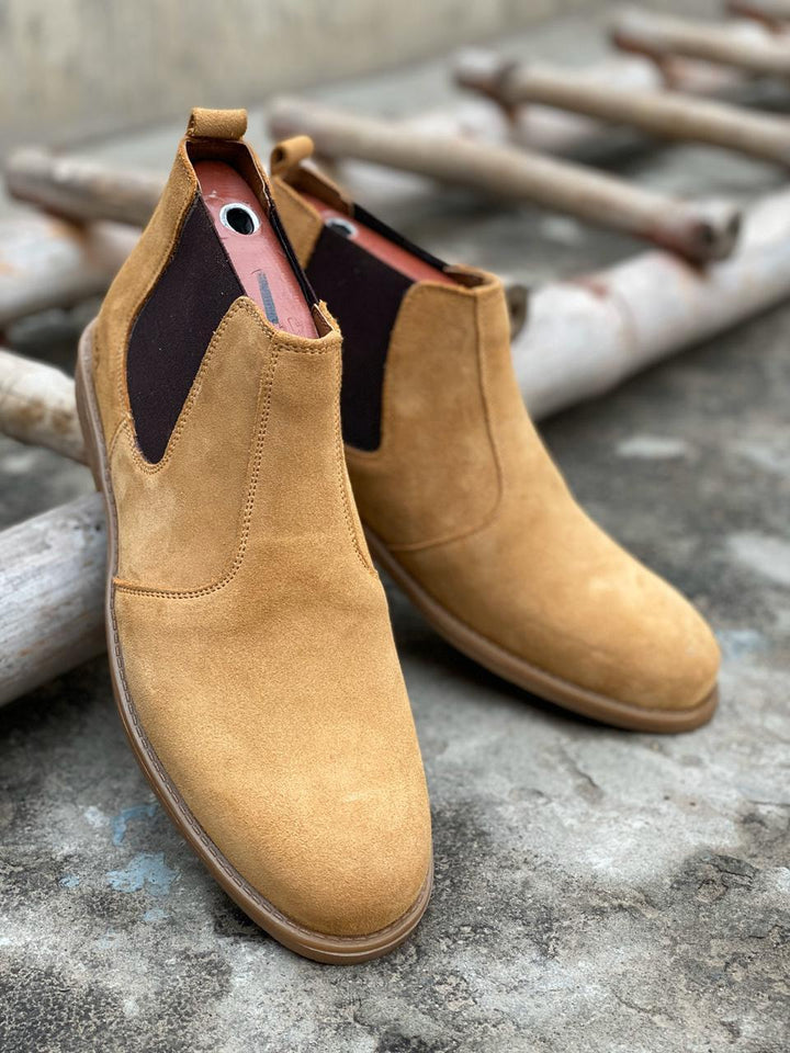 Men winter Boots Genuine cow leather chelsea boots brogue casual ankle flat shoes Comfortable quality slipon dress boots 2020