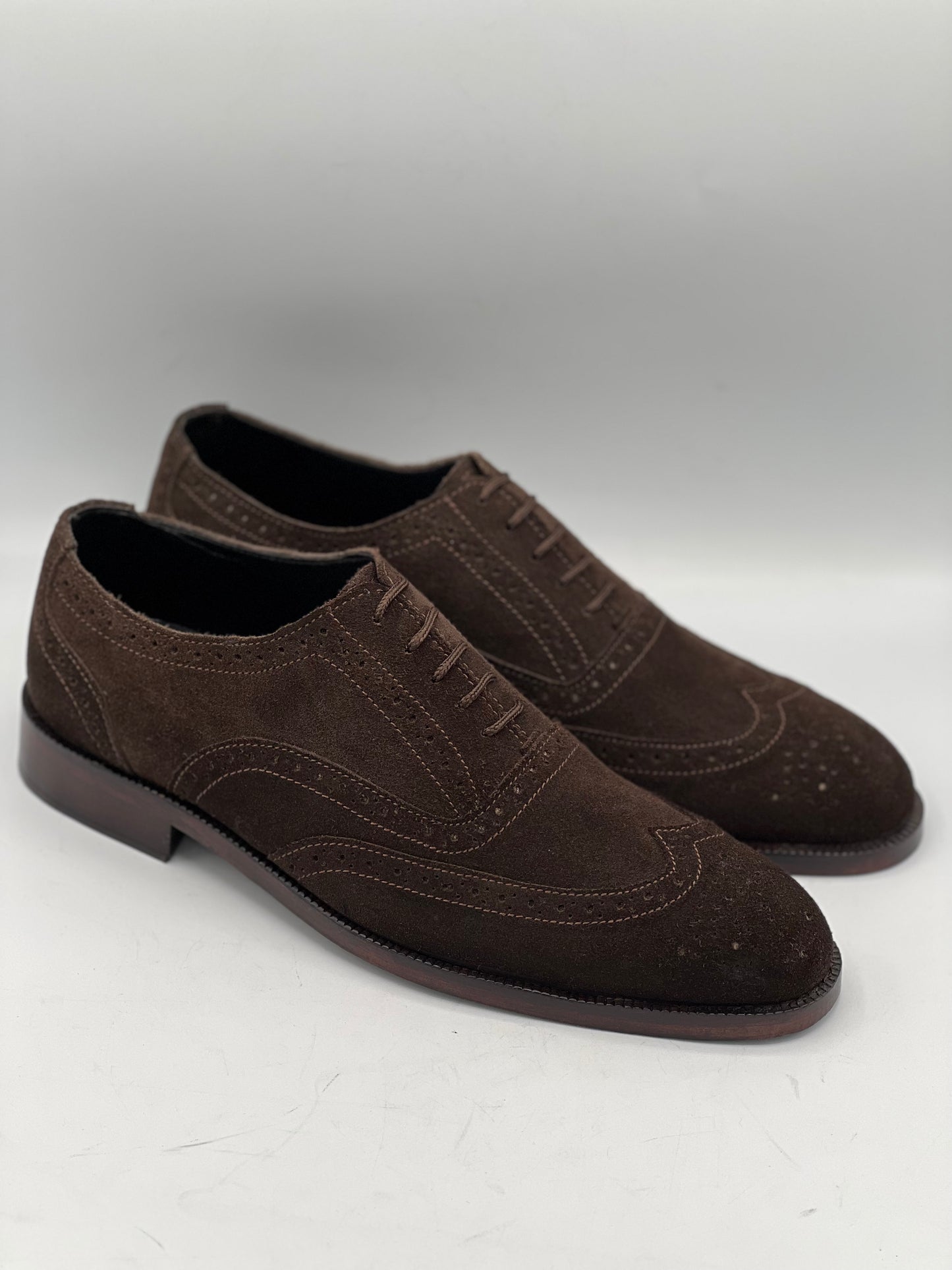 Royal Italian Suede Brown Brogue Formal Laced Shoe