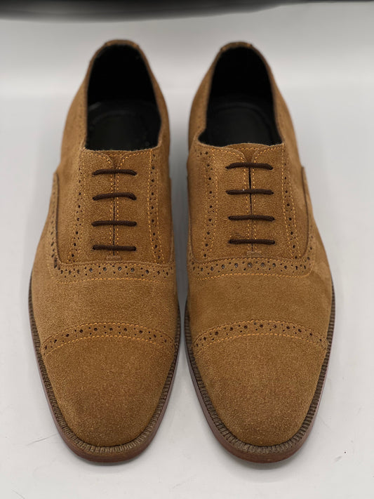 Royal Italian Suede Camel Formal Laced Shoe