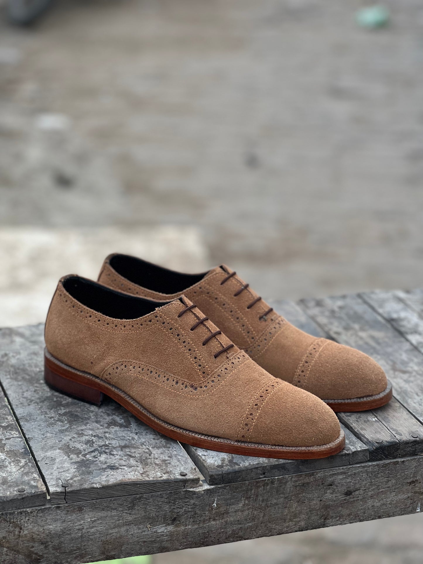 Royal Italian Suede Camel Formal Laced Shoe