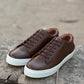 SK-BRN Leather Casual Sneaker with Rubber Sole