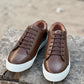 SK-BRN Leather Casual Sneaker with Rubber Sole