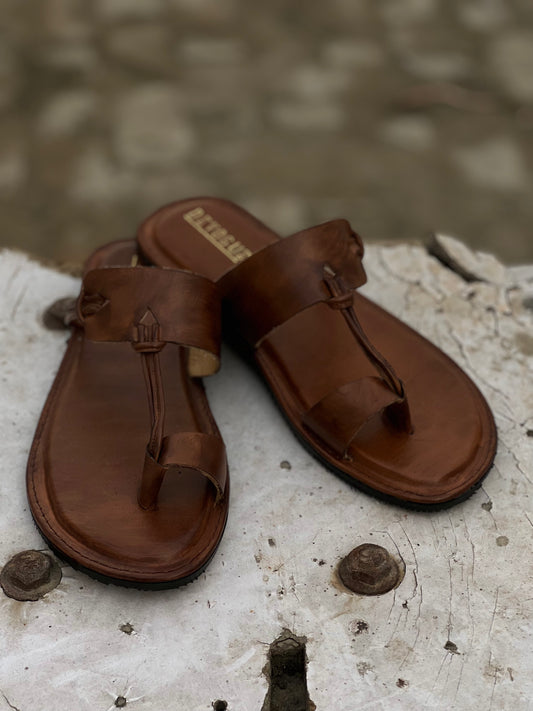 202-Brown Premium Quality Chappal Pure Cow Leather Shoes Trending shoes