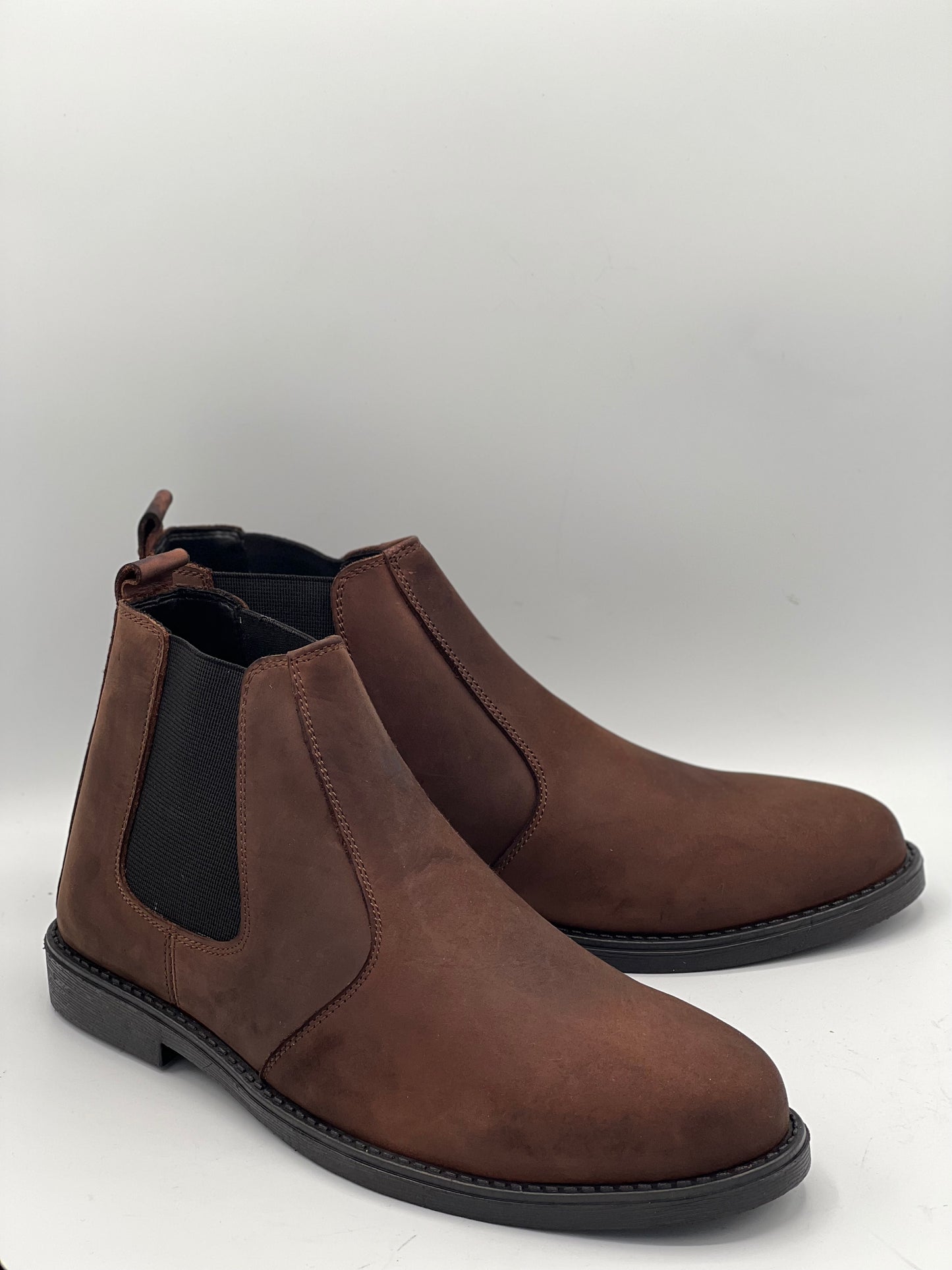 SKU:8010-Brown Cow Leather Chelsea boots