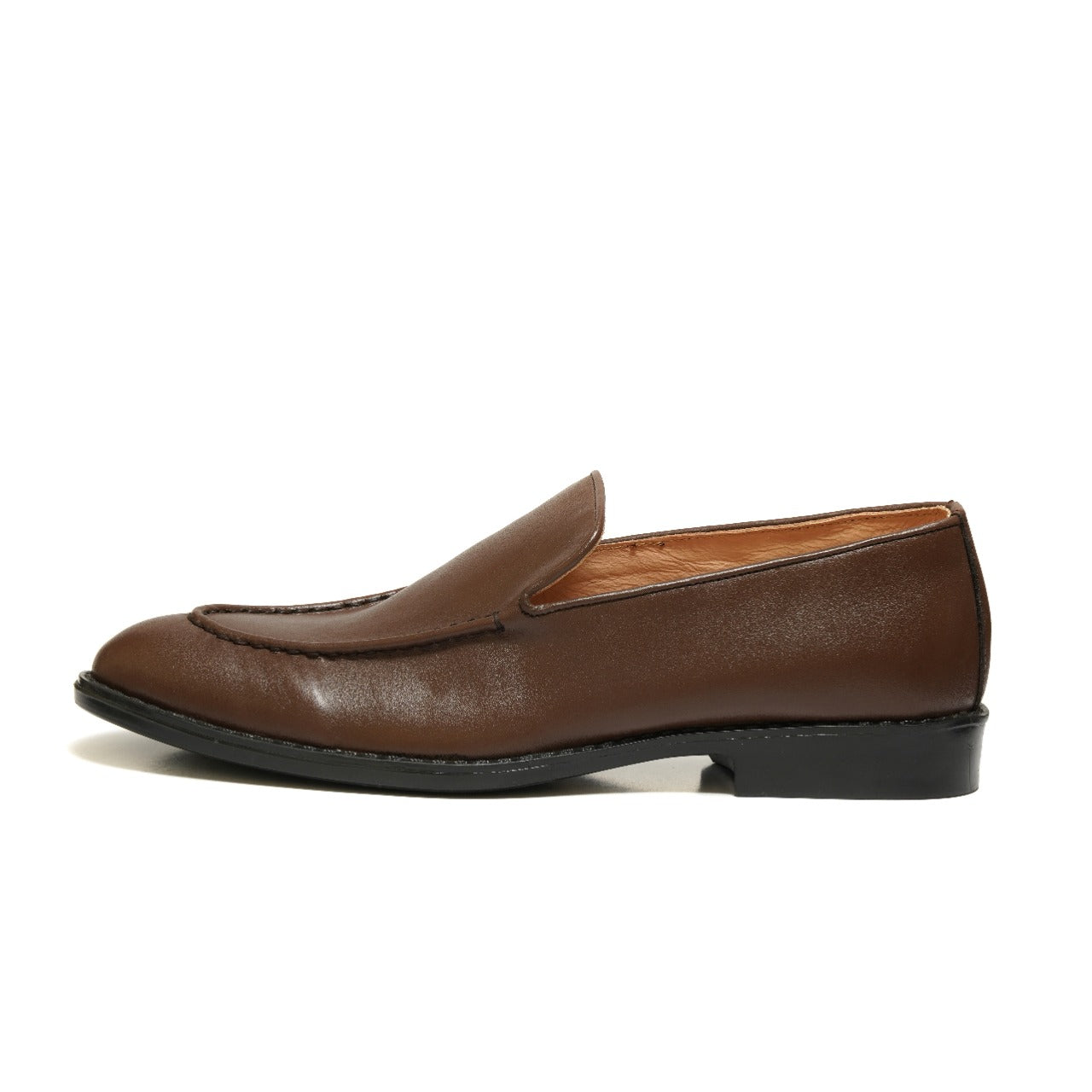 6006-Brown Soft Premium Formal leather loafers - DeVogue