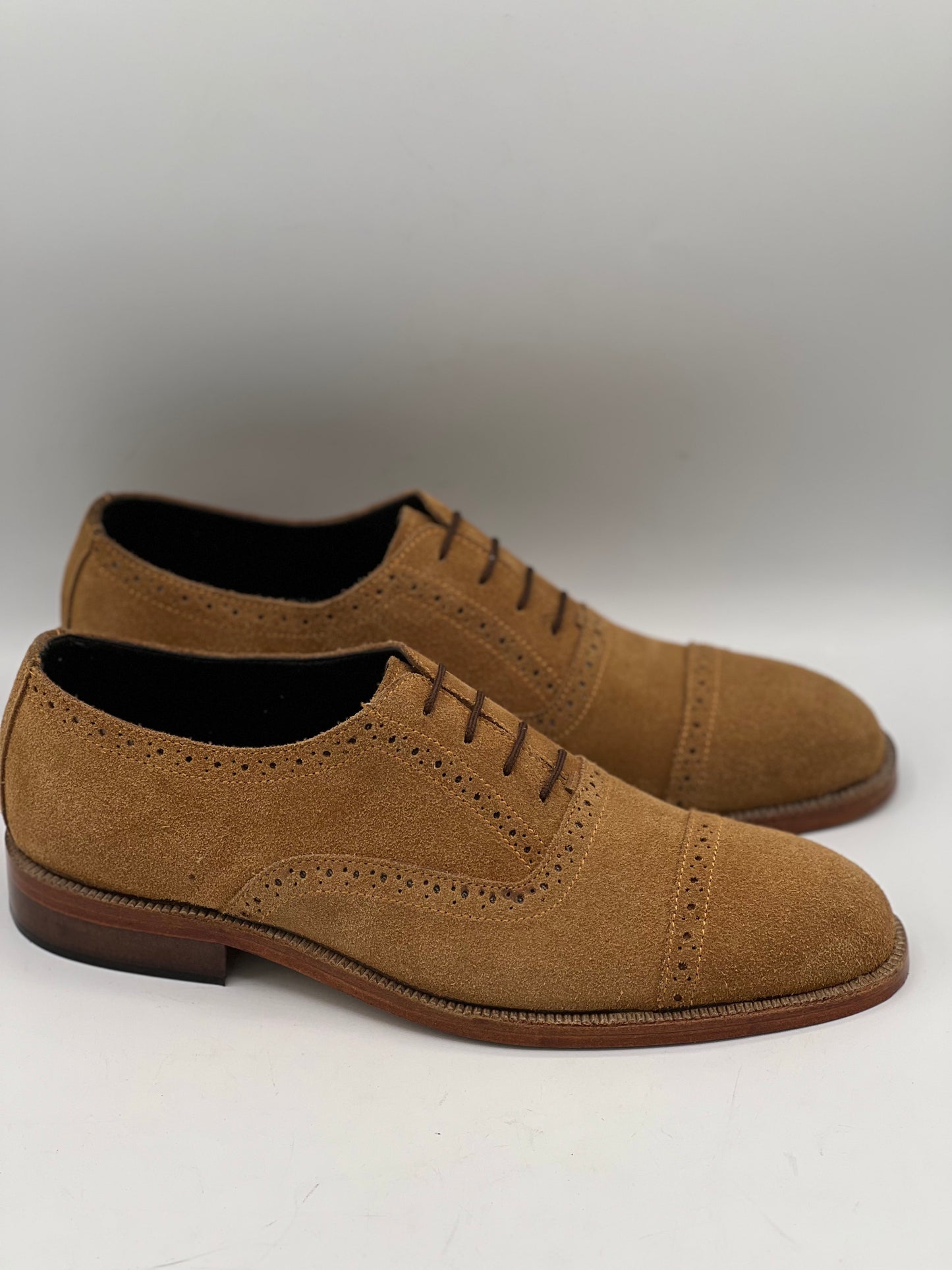 Royal Italian Suede Camel Formal Laced Shoe