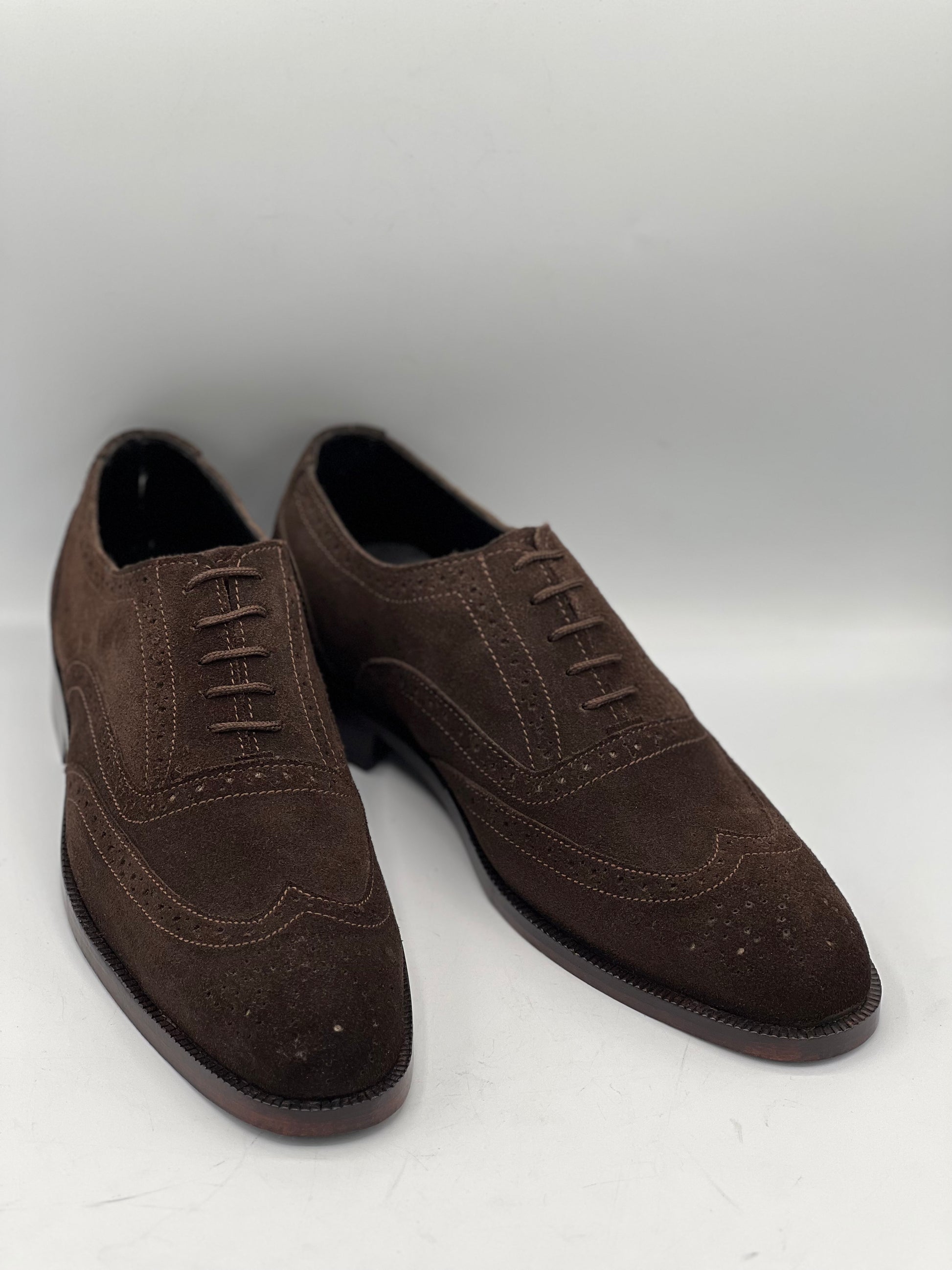 Devogue Royal Italian Suede Brown Brogue Formal Laced Shoe – DeVogue
