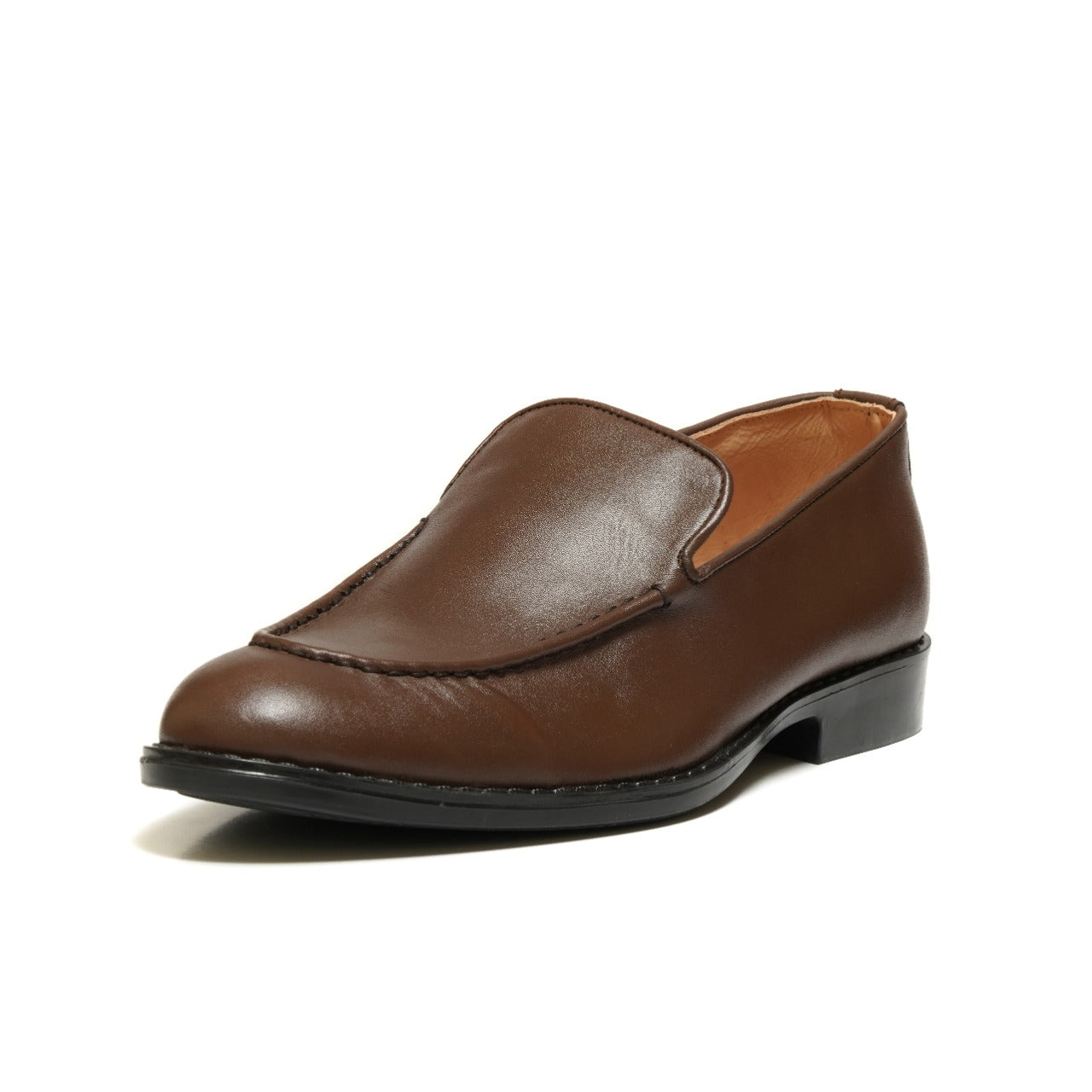 6006-Brown Soft Premium Formal leather loafers - DeVogue